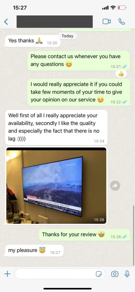 Fast customer activation confirmation via WhatsApp message